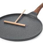 SENSARTE Nonstick Crepe Pan, Swiss Granite Coating Dosa Pan Pancake Flat Skillet Tawa Griddle 12-Inch with Stay-Cool Handle, Induction Compatible