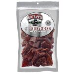 Old Trapper Beef Jerky, Peppered 8 Ounce Pack, Spicy Meat Snacks for Lunches or Between Meals, 11 Grams of Protein, Zero Grams of Fat, and 70 Calories per Serving (Pack of One)