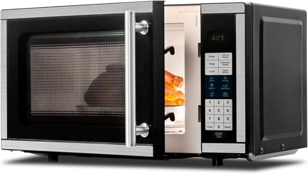 0.7 Cu. Ft Countertop Microwave Ovens, Microwave Oven 700 Watts With LED Lighting,Turntable and Child Lock,Compact Microwave Perfect for Apartments and Dorms,Easy Clean Interior, Black