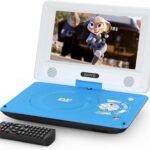 11.5″ Portable DVD Player for Kids and Car, 9.5″ Swivel HD Screen with 4-6 Hours Built-in Battery, Support Sync Screen to TV, Support SD Card/USB/Multiple Disc Formats (Blue)