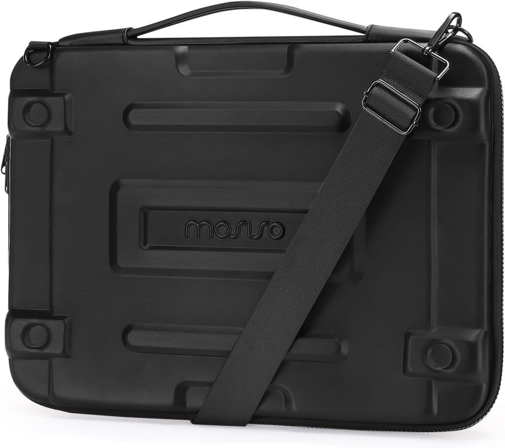 MOSISO Hard Shell Laptop Case Sleeve, 15.6 inch Computer Bag Compatible with MacBook, HP, Dell, Lenovo, Asus, Notebook, 16 inch Abstract Geometric Waterproof Carrying Case Bag with Strap, Black