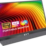 KYY Portable Monitor 15.6” FHD 1080P USB C HDMI Gaming Monitor Ultra-Slim IPS Display w/Smart Cover & Speakers, Plug&Play, External Monitor for Laptop PC Phone Mac Xbox PS4