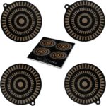 4 pcs Thermochromic Silicone Induction Cooktop Protect Mat, Silicone mat for Induction Cooktop,Induction Cooktop Protective Cover (9.5inches)