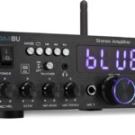 Pyle 200W Wireless Bluetooth Home Stereo Amplifier – Multi-Channel Audio Receiver with Optical – Phono – Coaxial – FM – USB/SD – AUX – RCA – 2 Mic Inputs – ‘Talk-Over’ – Antenna – Remote – PDA4BU