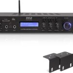 Pyle 5 Channel Rack Mount Bluetooth Amplifier Receiver – Home Theater Amp, Speaker Amplifier, Bluetooth Wireless Streaming, MP3/USB/SD/AUX/FM Radio, 200Watt, w/Digital ID3 LCD Display from – PDA7BU.5