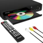 Philips DVD Players for TV Plays All Regions DVD Player for Smart TV with Compact Remote Control and RCA Cable Included Small DVD RV CD Player for Home Compatible with CD, DVD+R/RW,-R/RW,MP3