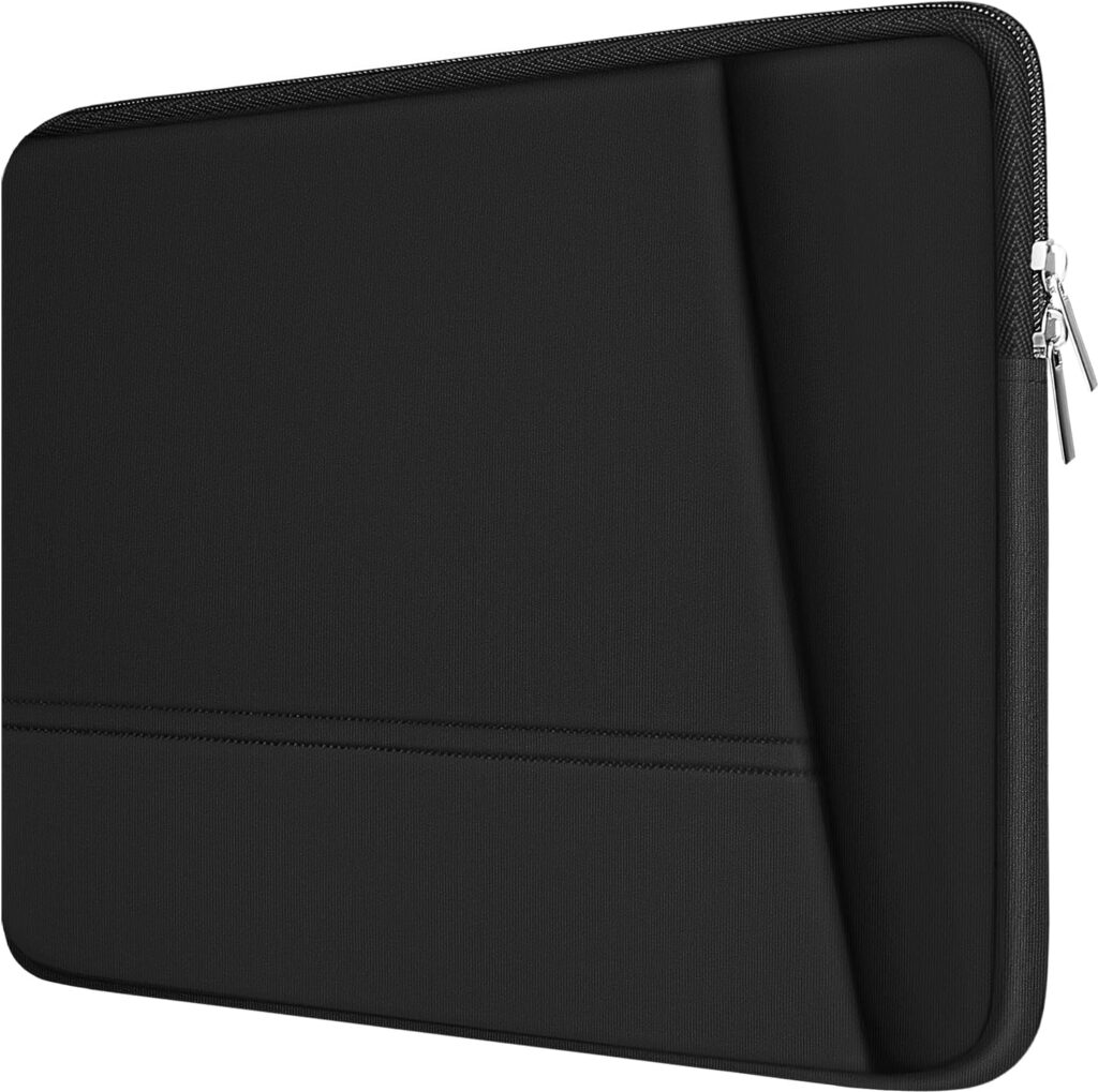 TEDNETGO Laptop Sleeve 15.6 inch, Upgrade Sturdy Portable Monitor Computer Laptop Case, Carrying Sleeve Bag Briefcase Bag 15.6” with Pockets for MacBook PC Mac HP Lenovo Dell Asus Xbox Switch, Black
