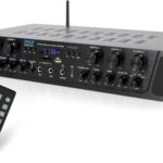 Pyle Wireless Home Audio Amplifier System – Bluetooth Compatible Sound Stereo Receiver Amp, 6 Channel 600W Power, Digital LCD, Headphone Jack, 1/4” Microphone IN USB SD AUX RCA FM Radio – PTA66BT.6