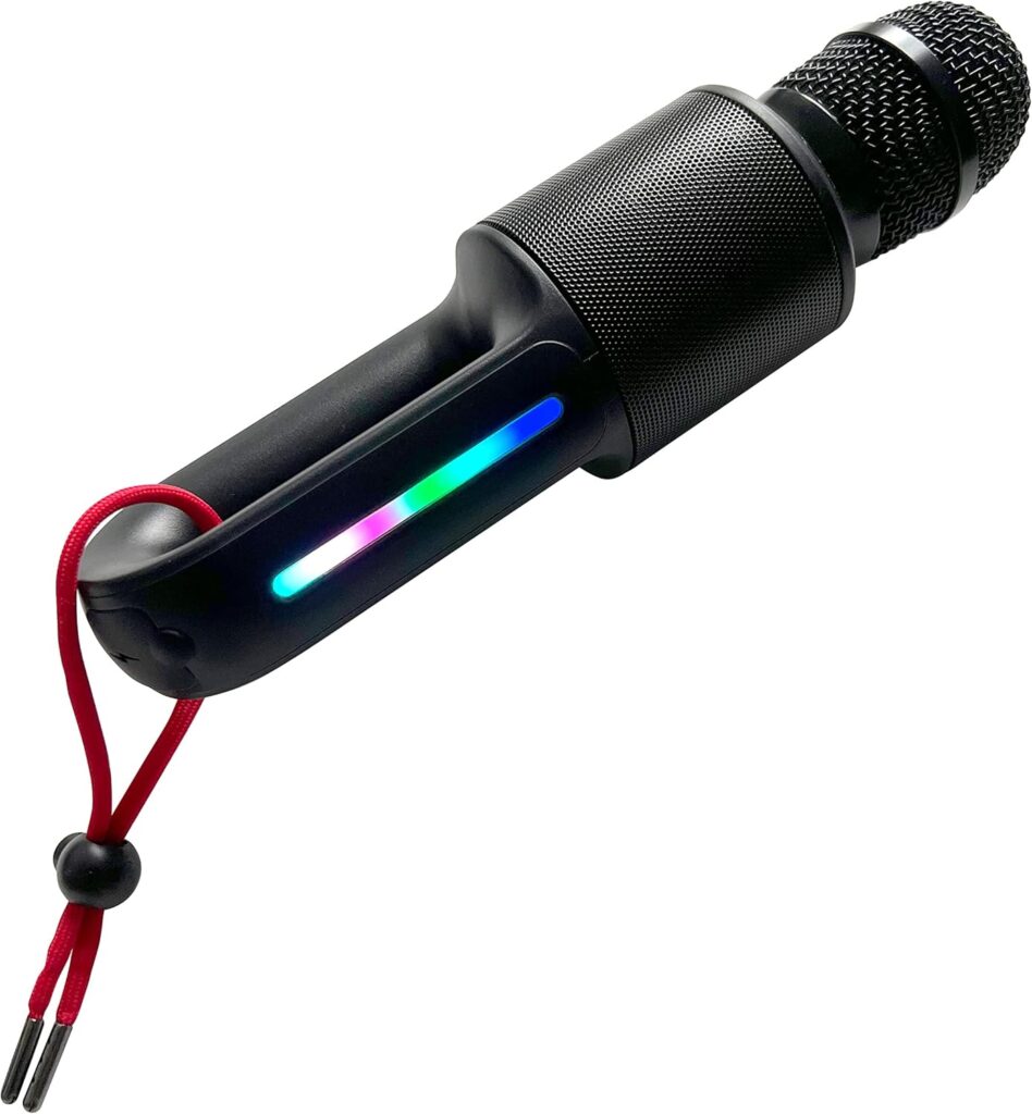 Move Mic by Singing Machine – Bluetooth Karaoke Microphone & Speaker with LED Lights, 22 Voice FX & Rechargeable Battery – Portable Mic for Dorm Parties, Family Fun, Kids, and Teens