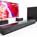 Hiwill 5.1ch Dolby Atmos Surround Soundbar w/ 6.5” Big Wireless Subwoofer, Extend Soundstage, Deepen Bass, Clarify Dialogue, 2 Wired Rear Speakers Home Theater TV Sound Bar, eARC/Opt, HiElite A51PRO