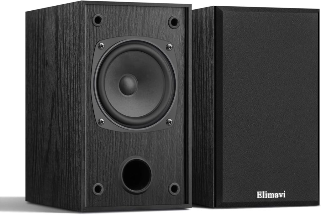 30W*2 Passive Bookshelf Speakers for Record Players and Home Theater Systems, Midrange and High-Frequency Stereo Speakers, Indoor Rear Surround Speakers, Requires a Receiver or Amplifier,Black