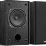 30W*2 Passive Bookshelf Speakers for Record Players and Home Theater Systems, Midrange and High-Frequency Stereo Speakers, Indoor Rear Surround Speakers, Requires a Receiver or Amplifier,Black