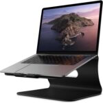 Laptop Stand, Aluminum Notebook Holder Riser Heat-Vent for MacBook Air/Pro, Dell, HP, Lenovo, Microsoft Surface, Samsung 11-16 inches Notebook (Black)