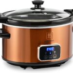 Toastmaster 4-Quart Digital Slow Cooker with Locking Lid – Food Warmer for Dip, Soups, Parties, Meal Preparation & More – Copper