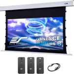 Elite Screens Evanesce Tab-Tension B, 100-inch 16:9, 4K / 8K HD, Recessed in-Ceiling Electric Tab Tensioned Projector Screen, Matte White Projection Screen Surface Programmed Remote Kit, ETB100HW3-E12