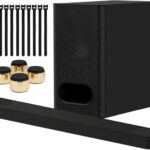 Sony BRAVIA Theater Bar 6 with 3.1.2 Amplifier Channels and Wireless Subwoofer Bundle – Dolby Atmos Soundbar System with Four Isolation Pads and Ten Hook and Loop Ties (17 Items)