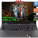 Lenovo LOQ Gaming Laptop | 15.6″ FHD IPS 144Hz | AMD Zen4 8-core Ryzen 7 8845HS (>i7-12700H) | 32GB DDR5 1TB SSD | GeForce RTX 4060 8GB Graphic | Backlit Rapid Charge Win11Pro w/DLCA Accessory