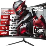 32Inch 4K Curved Monitor,160Hz UHD(3840 x 2160) Curved Gaming Monitor,1ms AMD FreeSync Premium,1500R,125% sRGB,95% DCI-P3,Monitor with Speaker,HDMI2.1,DP1.4,VESA