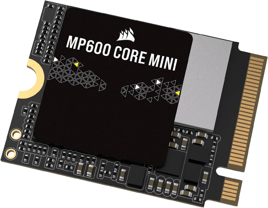Corsair MP600 CORE MINI 1TB M.2 NVMe PCIe x4 Gen4 2 SSD – M.2 2230 – Up to 5,000MB/sec Sequential Read – High-Density QLC NAND – Great for Steam Deck, ASUS ROG Ally, Microsoft Surface Pro – Black