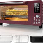 Nuwave Bravo Pro Convection Air Fryer Toaster Oven Combo, 2025 New and Improved, 10-in-1, 50°-450°F Temp Controls, Quick & Even Crisp Technology, 21Qt Capacity, Cinnamon, PFAS Free
