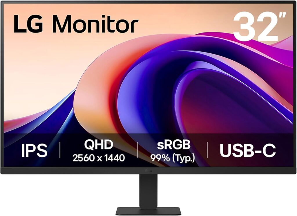 LG 32U631A-B 32-inch QHD (2560 x 1440) IPS Computer Monitor, 100Hz, 5ms, HDR10, Reader Mode, Flicker Safe, HDMI, USB Type-C 15W PD, Black