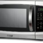 COMMERCIAL CHEF Microwave 1.3 Cu Ft with 10 Power Levels, Microwave with Pull Handle Door Lock, 1000W Countertop Microwave with Timer and Digital Controls, Stainless Steel