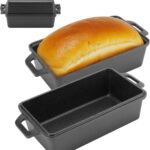 9×5 Inch Cast Iron Loaf Pan with Lid | Bread Baking Pan | Even Heat Distribution for Homemade Bread, Cake, and Meatloaf | 2 Piece Set