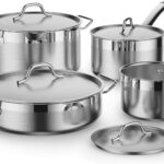 Cooks Standard Kitchen Cookware Sets Stainless Steel, Professional Pots and Pans Include Saucepan, Sauté Pan, Stockpot with Lids, 8-Piece, Silver