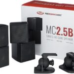 Pure Resonance Audio MC2.5B Dual 2.5” Swiveling Surround Sound Mini Cube Speaker (Pair, Black) (with Brackets)