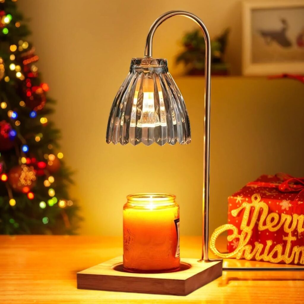 Candle Warmer Lamp with Timer – Electric with 1 Bulbs – Dimmable for Jar Candles – Wax Melter Vintage Home Decor – Melter Lamp Gifts for Women Birthday Wedding