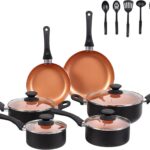 Ceramic Pots and Pans Set, 15PCS Nonstick Set Ceramic Cookware Set, Nonstick Pan Pots and Pans Set Non Stick Cookware set (With-Induction)