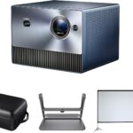 Hisense C1 Bundle, 120″ Outdoor Screen, Carry Case, Gimbal Included, 4K UHD Triple Laser Portable Projector, Up to 300″, Smart OS, Dolby Vision HDR, 110% BT.2020 Color Gamut (Renewed)