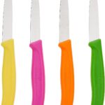 Victorinox 1 4-Piece Set of 3.25 Inch Swiss Classic Paring Knives with Straight Edge, Spear Point, 3.25″, Pink/Green/Yellow/Orange
