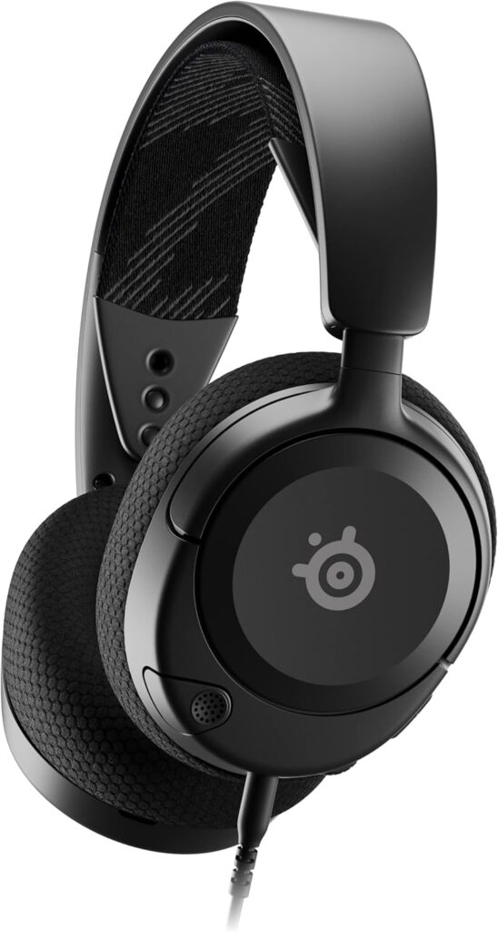 SteelSeries Arctis Nova 1 Multi-System Gaming Headset — Hi-Fi Drivers — 360° Spatial Audio — Comfort Design — Durable — Ultra Lightweight — Noise-Cancelling Mic — PC, PS5/PS4, Switch, Xbox – Black