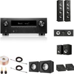 Denon AVR-X2800H + Polk Monitor XT 7.2 Home Theater System | Dolby Atmos Surround with Dual Subwoofers & Height Channels for Immersive Movie Sound