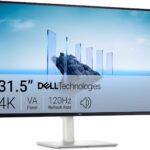 Dell 32 Plus 4K Monitor – S3225QS – 31.5-inch 4K (3840 x 2160) up to 120Hz 16:9 Display, VA Panel, AMD FreeSync Premium, 99% sRGB, 95% DCI-P3, 1500:1 Contrast Ratio, Comfortview Plus – Ash White