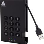 Apricorn Aegis Padlock 3.0 1TB USB 3.0 External Hard Drive, Black