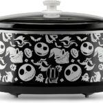 Disney The Nightmare Before Christmas Slow Cooker by Select Brands – 7-Quart Kitchen Appliance – Removable & Dishwasher-Safe Stoneware Crock – Tempered Glass Lid