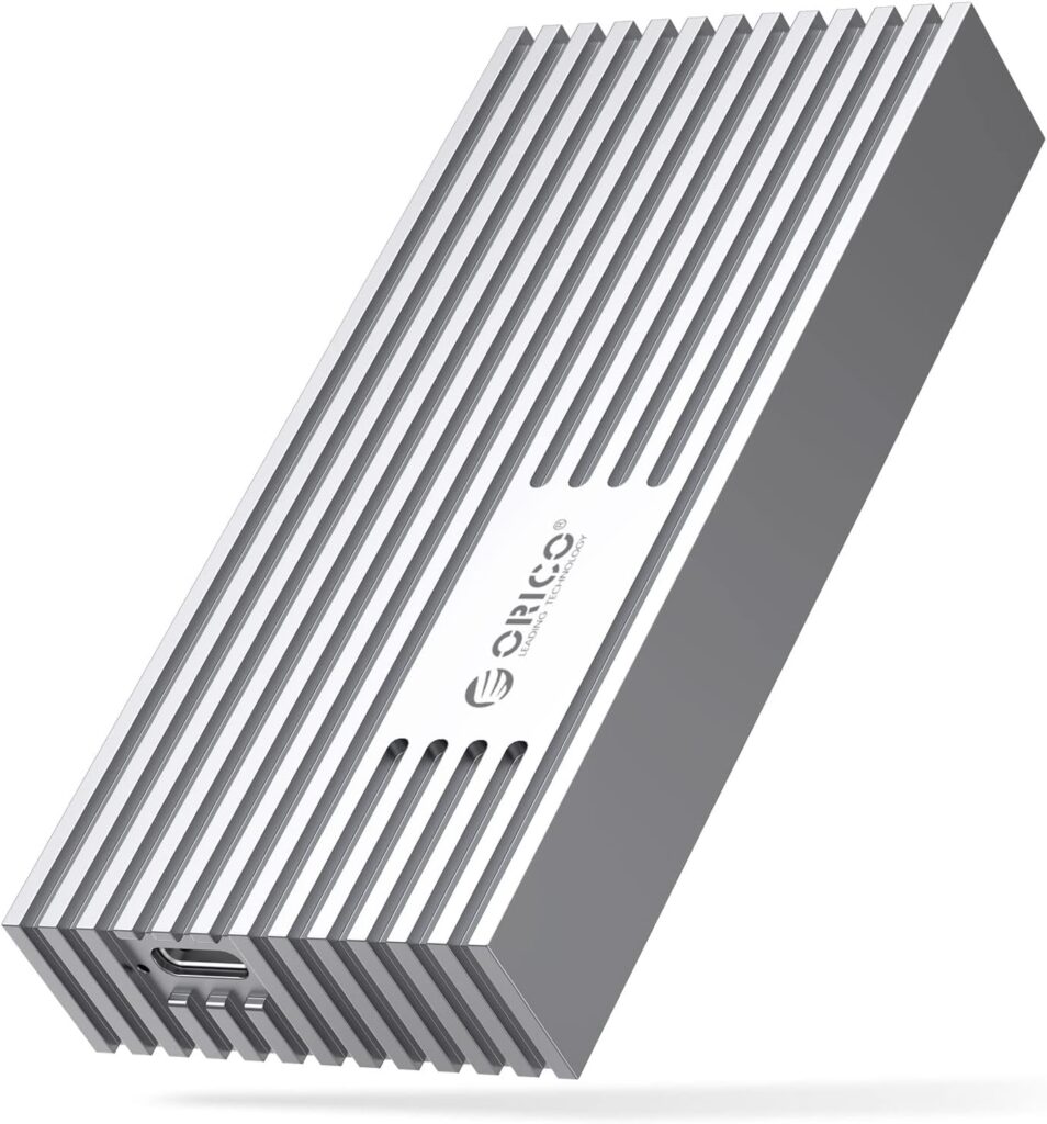 ORICO 40Gbps NVMe SSD Enclosure, M.2 to USB-C Adapter for NVMe M-Key 4TB SSD 2280, Aluminum M2 External SSD Case, Compatible with Thunderbolt 3/4 USB3.2/3.1/3.0/Type-M234-Silver