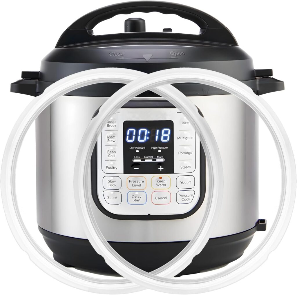 2-Pack Sealing Ring for Instant Pot 6 Quart, Food-grade Silicone Replacement Parts for Instant Pot 6 Qt, BPA-Free Accessories for Instant Pot, Lid Gasket Seal Sealing Ring for Instantpot 5&6 Qt, Clear