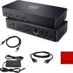 Dell D3100 Dock USB 3.0 Ultra HD/4K Triple Display Docking Station Dual Monitor with 65W, HDMI & USB 3.0 Cable
