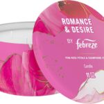 Febreze Scented Candle, Romance & Desire Scent, 11 oz 4 Wick Candle, Single Pack