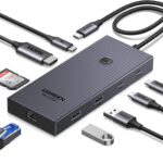 UGREEN Revodok Pro 9 in 1 USB C Hub Gigabit Ethernet Adapter 4K@60Hz HDMI, 100W PD Charging, USB A Data Ports, SD/TF Card Reader Compatible with Mac M1, M2, M3,M4, Steam Deck