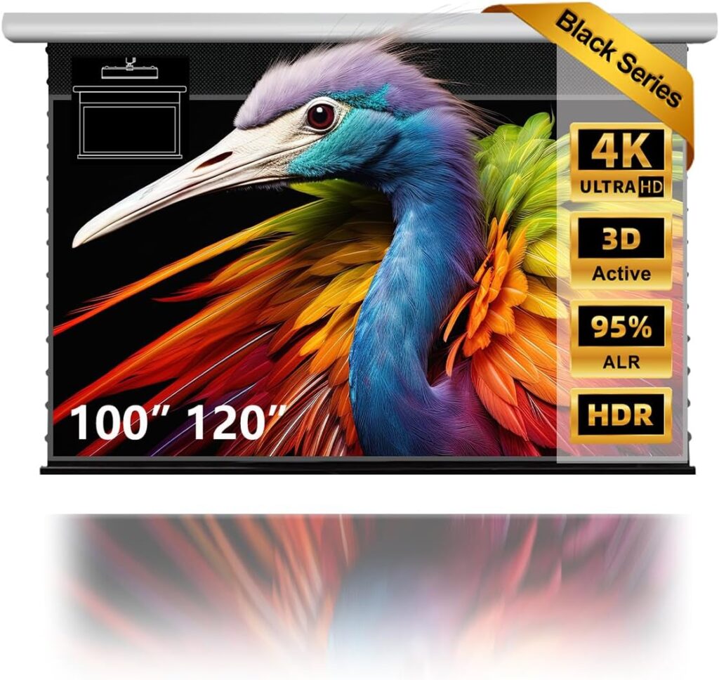 NothingProjector Projector Screen ALR, 100 inch Motorized Drop Down, Ambient Ceiling Light Rejecting, 4K UHD, Pull Down with Remote, Ultra Short Throw Projection, Wall Mount, Home Theater A NothPJ