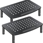 Zimilar 2 Pack Monitor Stands, 3 Height Adjustable Riser for Laptop, Printer, iMac, PC, Premium Metal Stand for 2 Monitors