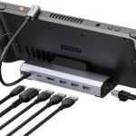 JSAUX Upgraded Docking Station 4K@120Hz for Steam Deck OLED/ROG Ally X/Legion Go (S)/MSi Claw, 6-in-1 Steam Deck Dock with HDMI 2.1, Gigabit Ethernet, 3 USB 3.0, 100W Charge for Steam Deck LCD-HB0603