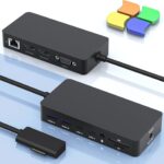 Microsoft Surface Docking Station with Triple Displays 2 HDMI+VGA, 12 in 1 Surface Dock for Surface Pro 11/10/9/8/X/7/6/5/4/3, Surface Laptop 6/5/4/3/2/1, Surface Laptop Go 3/2/1, Surface Book