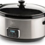 Toastmaster 7 Quart Digital Slow Cooker with Locking Lid – Programmable Crock Pot with Timer & Adjustable Temperature – Removable Oval Stoneware Insert – Easy-to-Clean & Dishwasher Safe