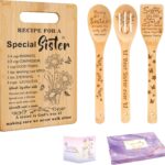 Gifts for Sister, Sister Birthday Gifts from Sisters – Unique Engraved Cutting Board Set Decorations Present, Best Friendship Soul Gifts for Women Bestie Friend