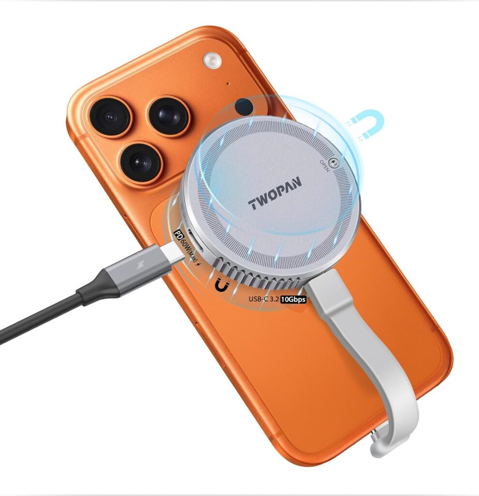 M.2 2230 NVMe SSD Enclosure with Dual-Sided MagSafe, 10Gbps Portable USB-C External SSD Case for 4K ProRes Video, iPhone 16/15 Pro Max, MacBook, iPad & USB-C Devices